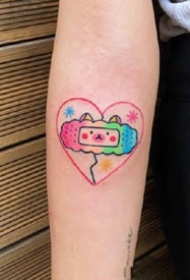 女孩子喜欢的红粉色简约小清新纹身图案缩略频道推荐图