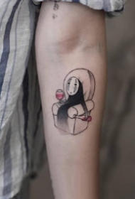 适合小臂和小腿的超可爱点刺黑灰小图纹身作品
