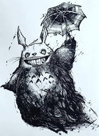 酷酷的一组动漫角色的纹身黑白手稿线稿图案缩略频道推荐图