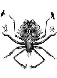 25张暗黑风格的创意点刺动物纹身手稿图案