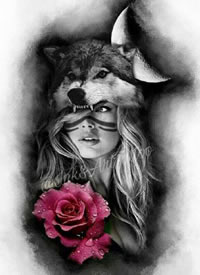 36张超写实风格的的欧美黑灰大臂纹身手稿