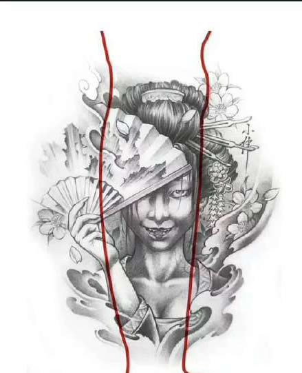 适合小腿的一组传统纹身手稿图案9张