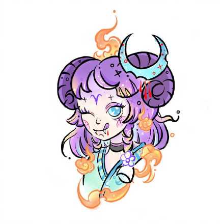 超卡哇伊的一组可爱卡通纹身手稿图案