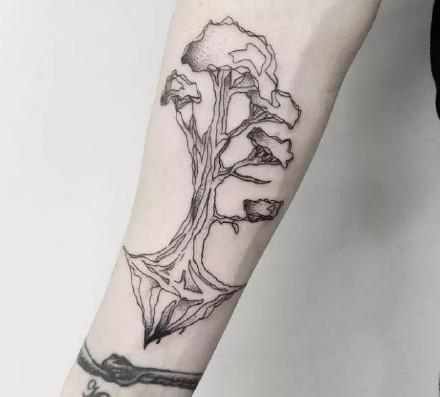 很酷的一组小树主题的纹身图案9张