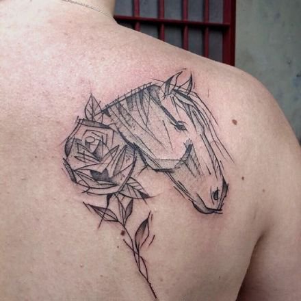 线条构成的一组黑灰创意纹身图案赏析