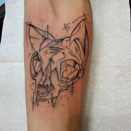 线条构成的一组黑灰创意纹身图案赏析