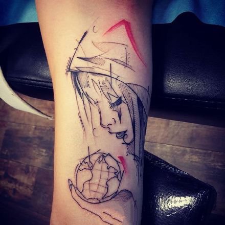 线条构成的一组黑灰创意纹身图案赏析