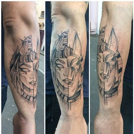 线条构成的一组黑灰创意纹身图案赏析