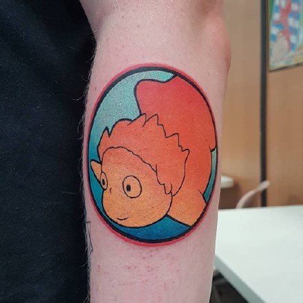 配色很有个性的一组暗红色调卡通纹身图案9张