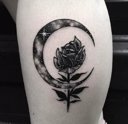 关于月亮主题的一组小清新月亮纹身图案