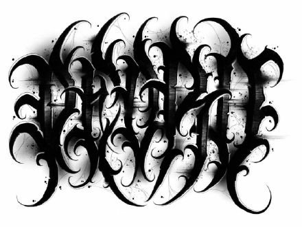 30张个性的英文花体字纹身手稿素材图案