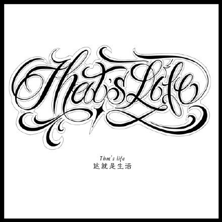 30张个性的英文花体字纹身手稿素材图案