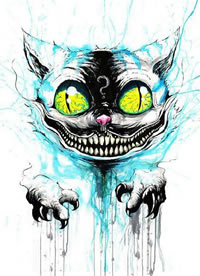 一组和柴郡猫相关的纹身手稿图案缩略频道推荐图