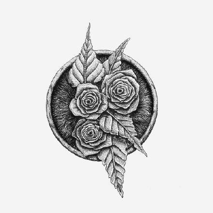 很有异域装饰风格的一组版画纹身手稿图案