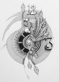 很有异域装饰风格的一组版画纹身手稿图案