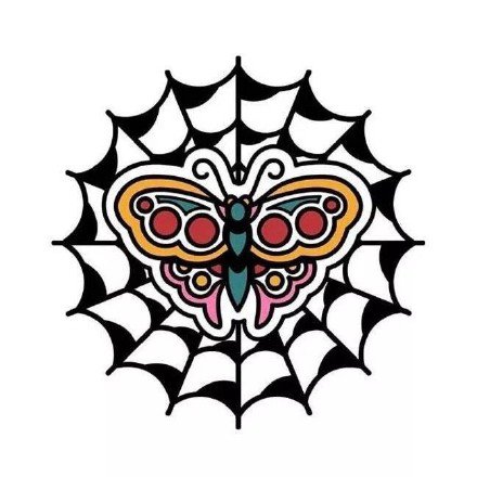 35张oldschool风格的彩色小图纹身作品图案