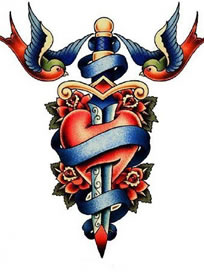 35张oldschool风格的彩色小图纹身作品图案