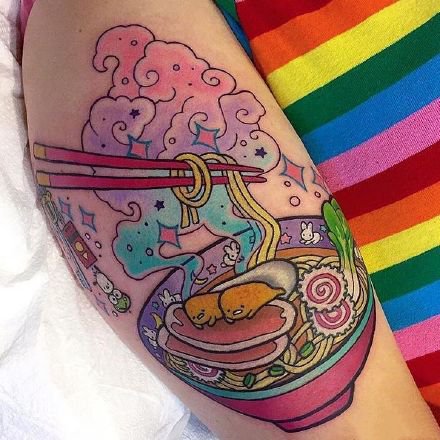 美食纹身：一组很有诱惑力的彩色食物纹身图案