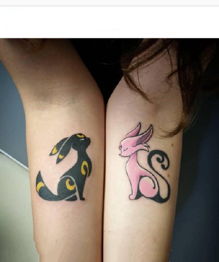 一组关于皮卡丘的一组动漫卡通小纹身图案