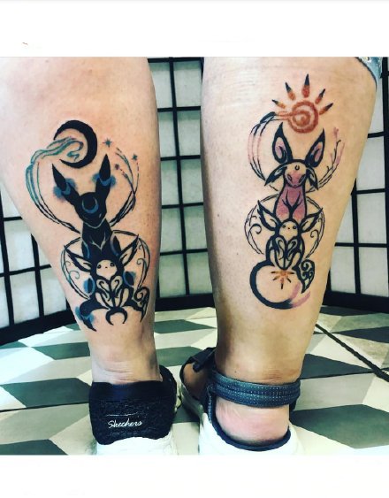 一组关于皮卡丘的一组动漫卡通小纹身图案