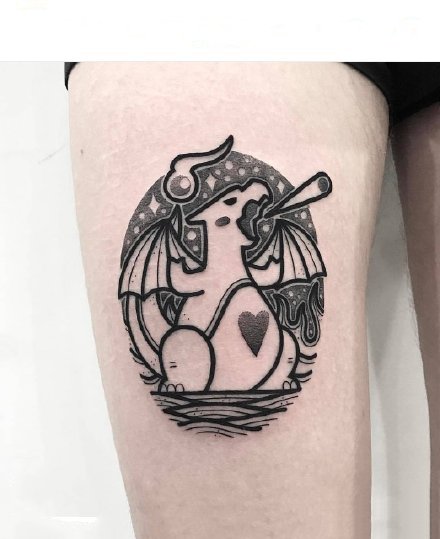 一组关于皮卡丘的一组动漫卡通小纹身图案