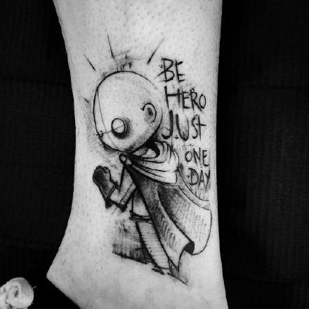 暗黑风格的一组手臂和腿部的合适纹身图案