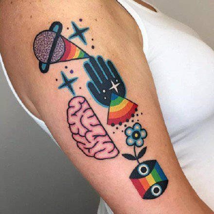 来自美国纹身师的9张小彩色纹身图案欣赏