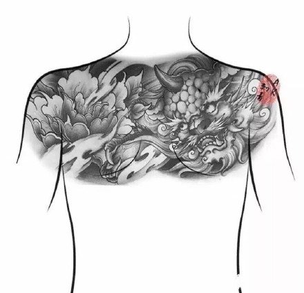 花胸手稿：9张花胸纹身手稿的效果图欣赏