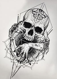 暗黑骷髅风格的一组骷髅纹身手稿9张缩略频道推荐图
