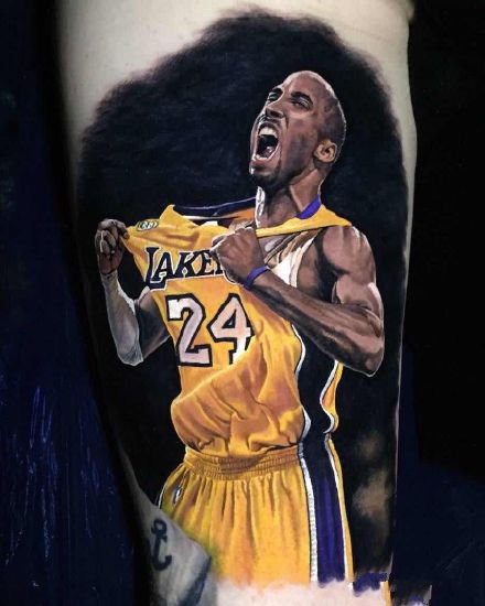 国外篮球明星的一组写实肖像纹身图案