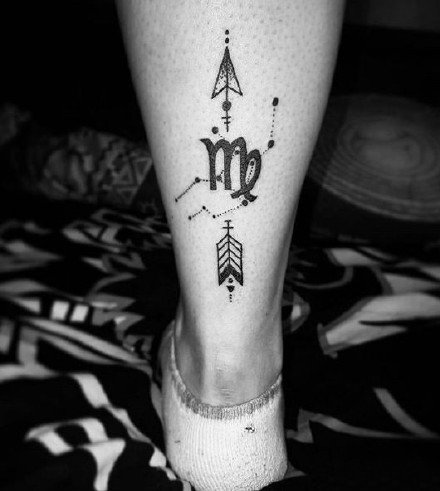 十二星座之处女座的一组星座纹身图案9张