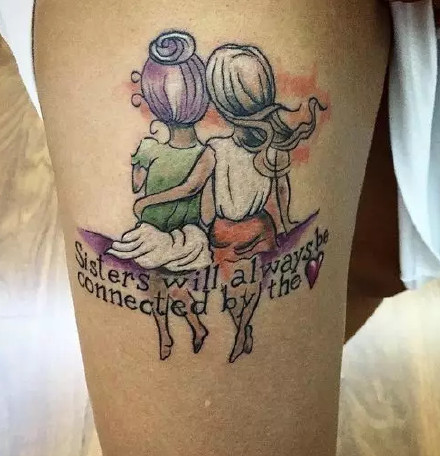 适合闺蜜和姐妹的一组成对纹身图案作品9张