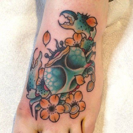 十二星座之巨蟹座的一组星座纹身图案9张