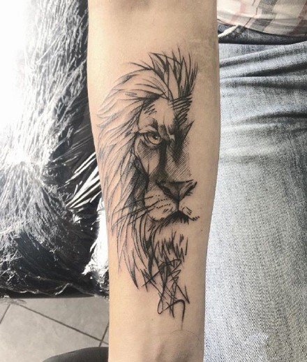 十二星座之狮子座的一组星座纹身图案9张