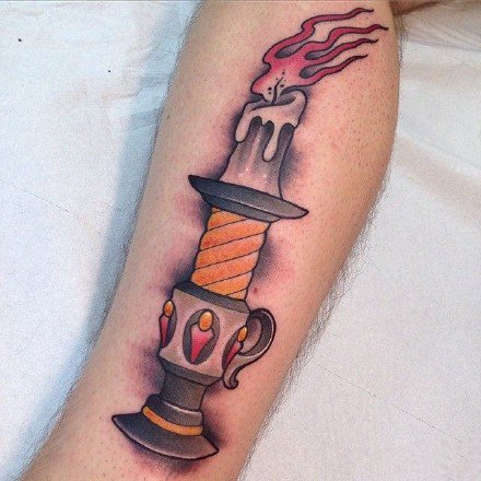 关于蜡烛的一组创意9张蜡烛纹身作品图片