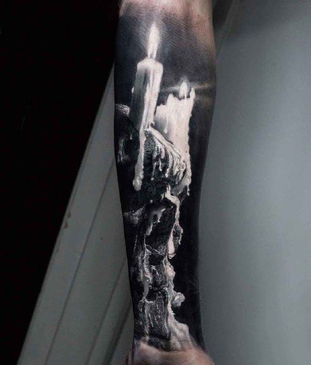 关于蜡烛的一组创意9张蜡烛纹身作品图片