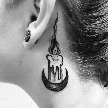 关于蜡烛的一组创意9张蜡烛纹身作品图片