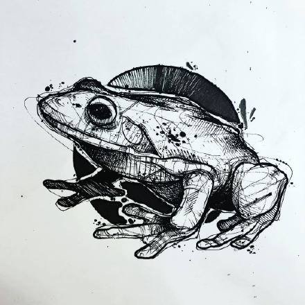 国外的一组9张暗黑创意纹身手稿素材图案