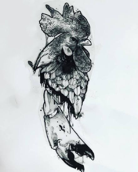 国外的一组9张暗黑创意纹身手稿素材图案