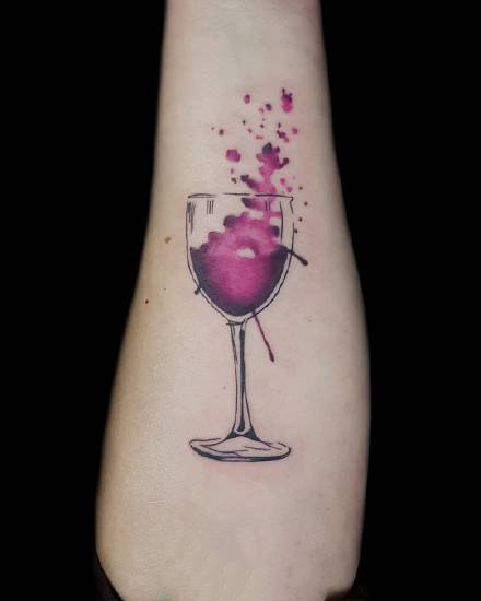 水彩小纹身：一组水彩色的小清新简约纹身图案