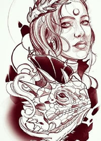 28张school风格的西方欧美女郎纹身手稿图案缩略频道推荐图