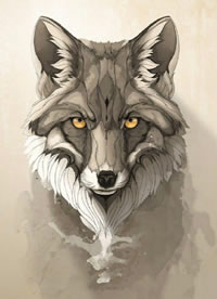 写实3d风格的一组立体动物纹身手稿图案