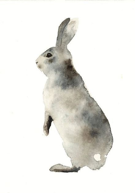 水彩水墨风格的一组飞鸟等动物纹身手稿图案