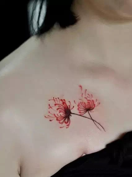 曼陀罗彼岸花纹身：18张好看的彼岸花纹身图案作品