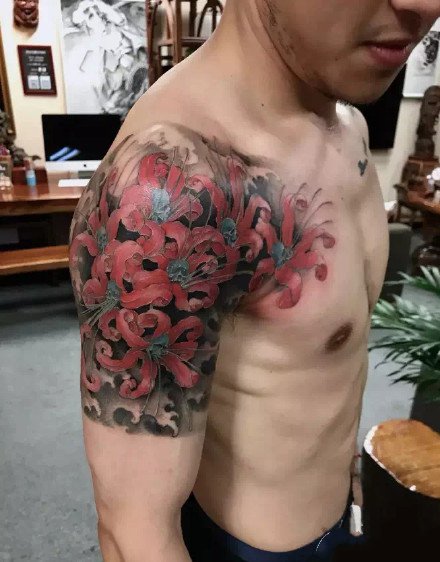 曼陀罗彼岸花纹身：18张好看的彼岸花纹身图案作品