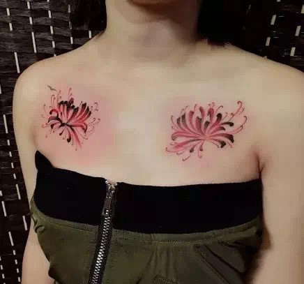 曼陀罗彼岸花纹身：18张好看的彼岸花纹身图案作品