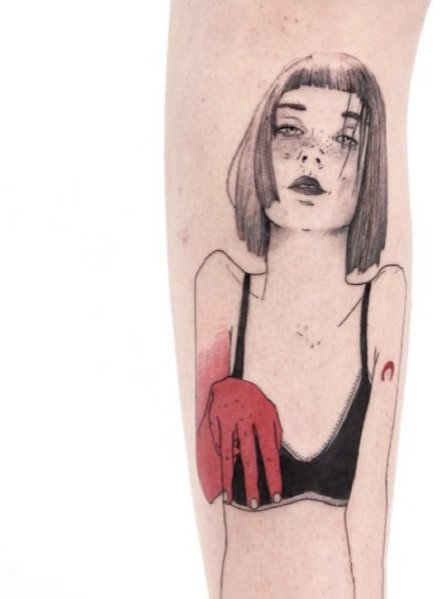 来自意大利纹身师的一组个性女郎纹身图案