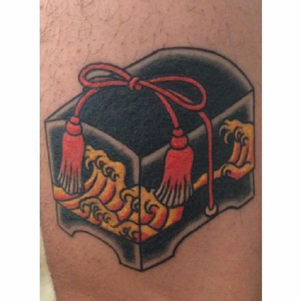 日式小物件纹身：9张传统日本风格的一组小物体纹身图案