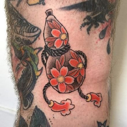 日式小物件纹身：9张传统日本风格的一组小物体纹身图案