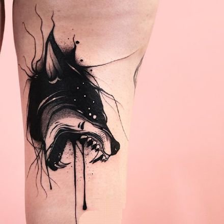 融合了蜘蛛网元素的一组个性纹身图案作品